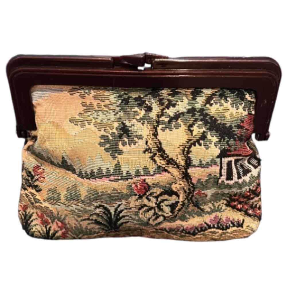 Vintage Tapestry kiss lock Pouch/case